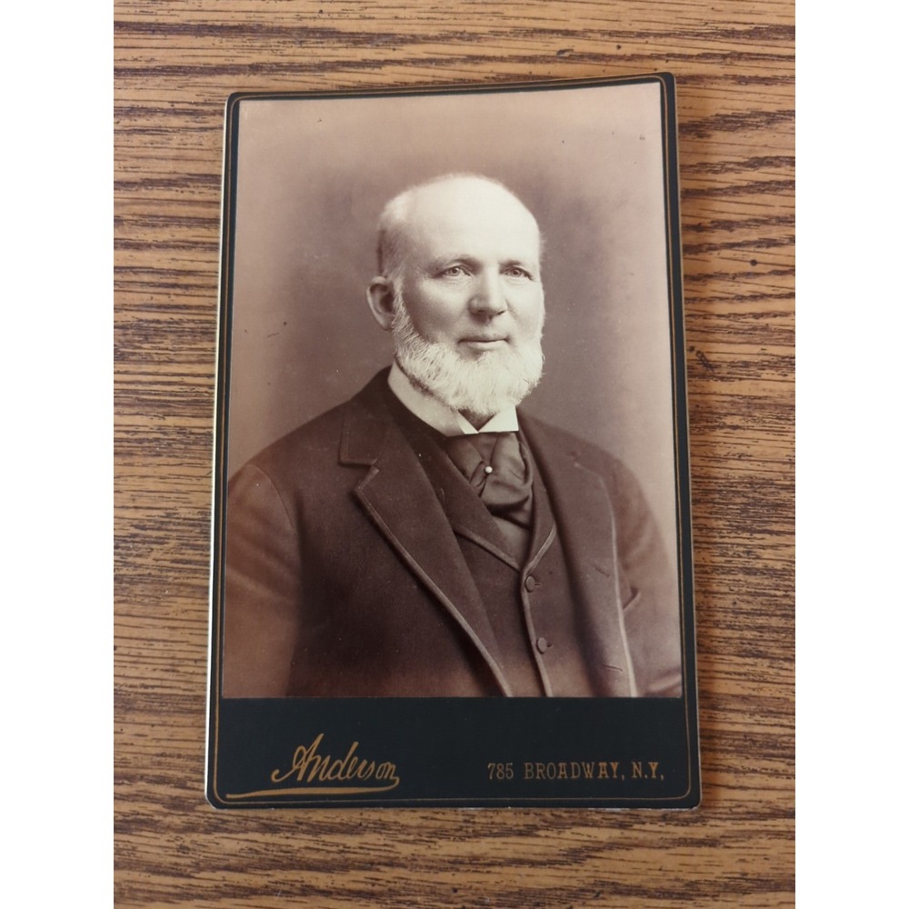 Antique Cabinet Card Man Gentleman Photo Victorian Portrait New York NY Anderson